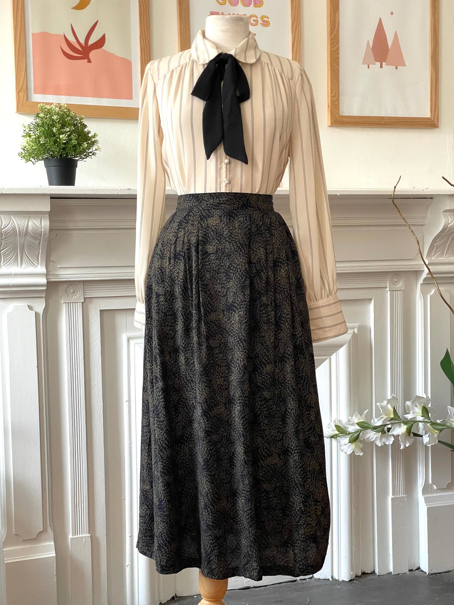 Vintage Sag Harbor Black Print Skirt