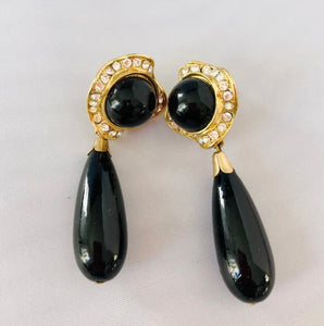 Vintage Black Dangle Earrings