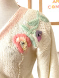 Vintage Floral and Pearl Sweater