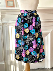 Vintage Black Floral Skirt