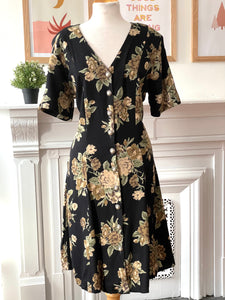 Vintage 1980s Floral Print Dress