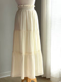 Tiered Maxi Skirt -Creme
