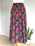 Vintage Grey Pleated Rose Skirt