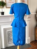 Vintage Royal Blue Peplum Dress